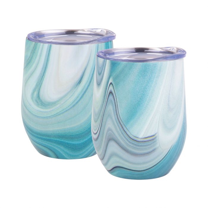 Oasis 2 Piece Stainless Steel Double Wall Insulated Wine Tumbler Gift Set - Whitehaven-2