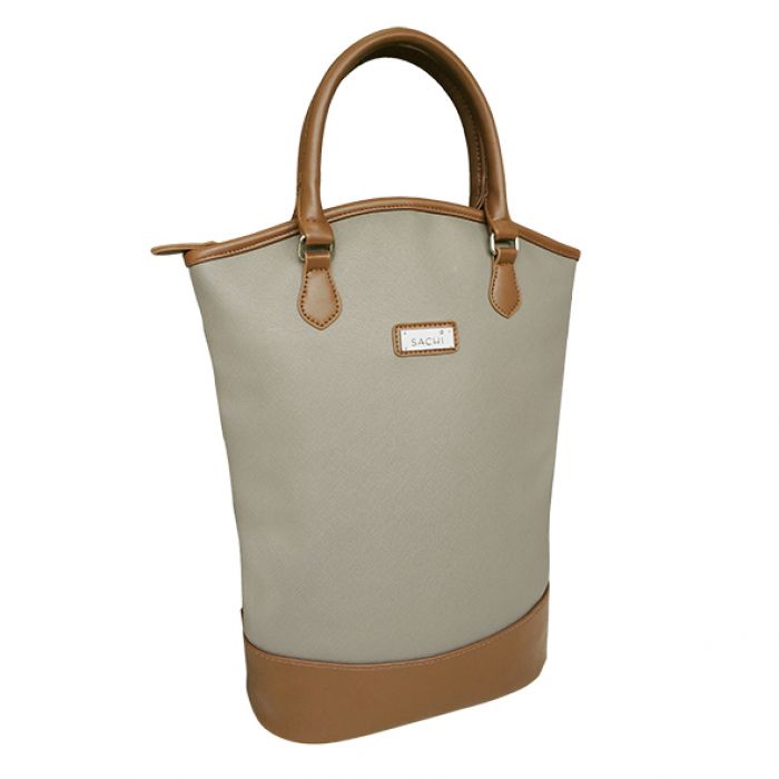 Sachi Two Bottle Wine Tote - Taupe-1