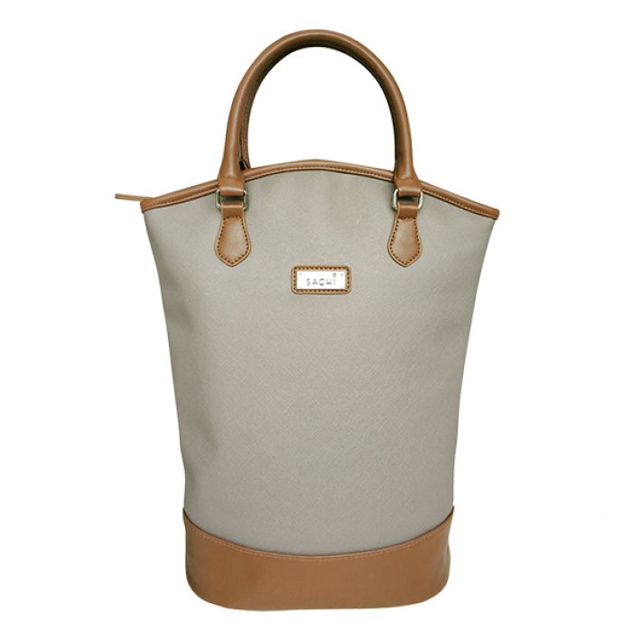 Sachi Two Bottle Wine Tote - Taupe-4