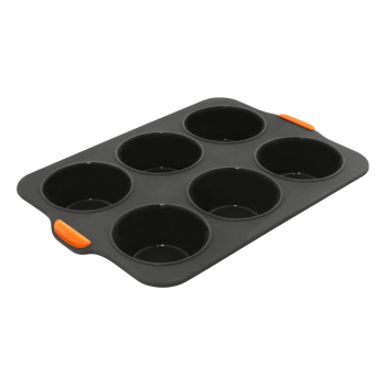 Bakemaster Reinforced Silicone 6 Cup Jumbo Muffin Tray 32.5x24.5x4cm