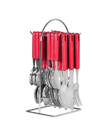 Avanti 24 Piece Hanging Cutlery Set - Red