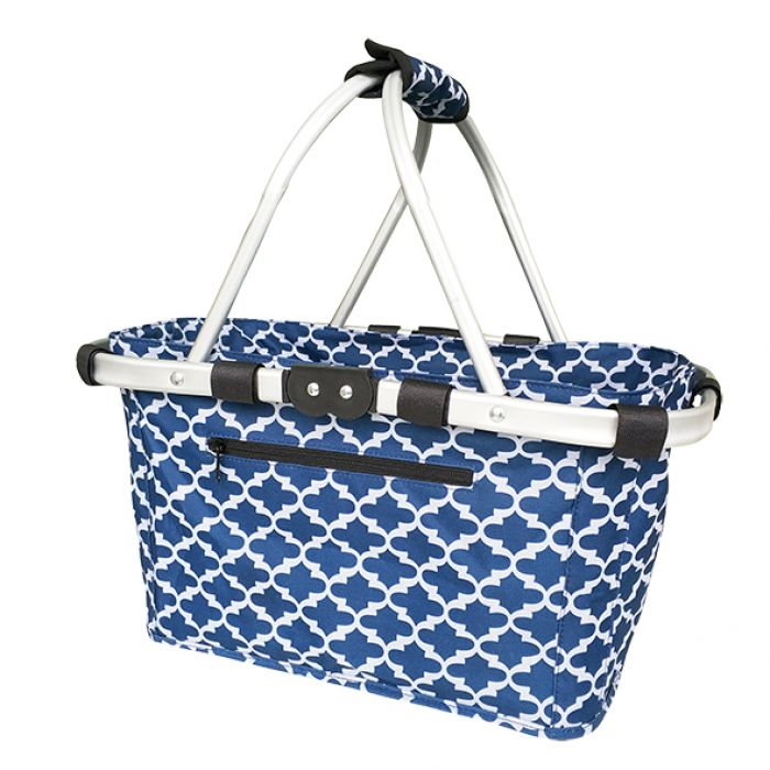 Sachi Two Handle Carry Basket - Moroccan Navy