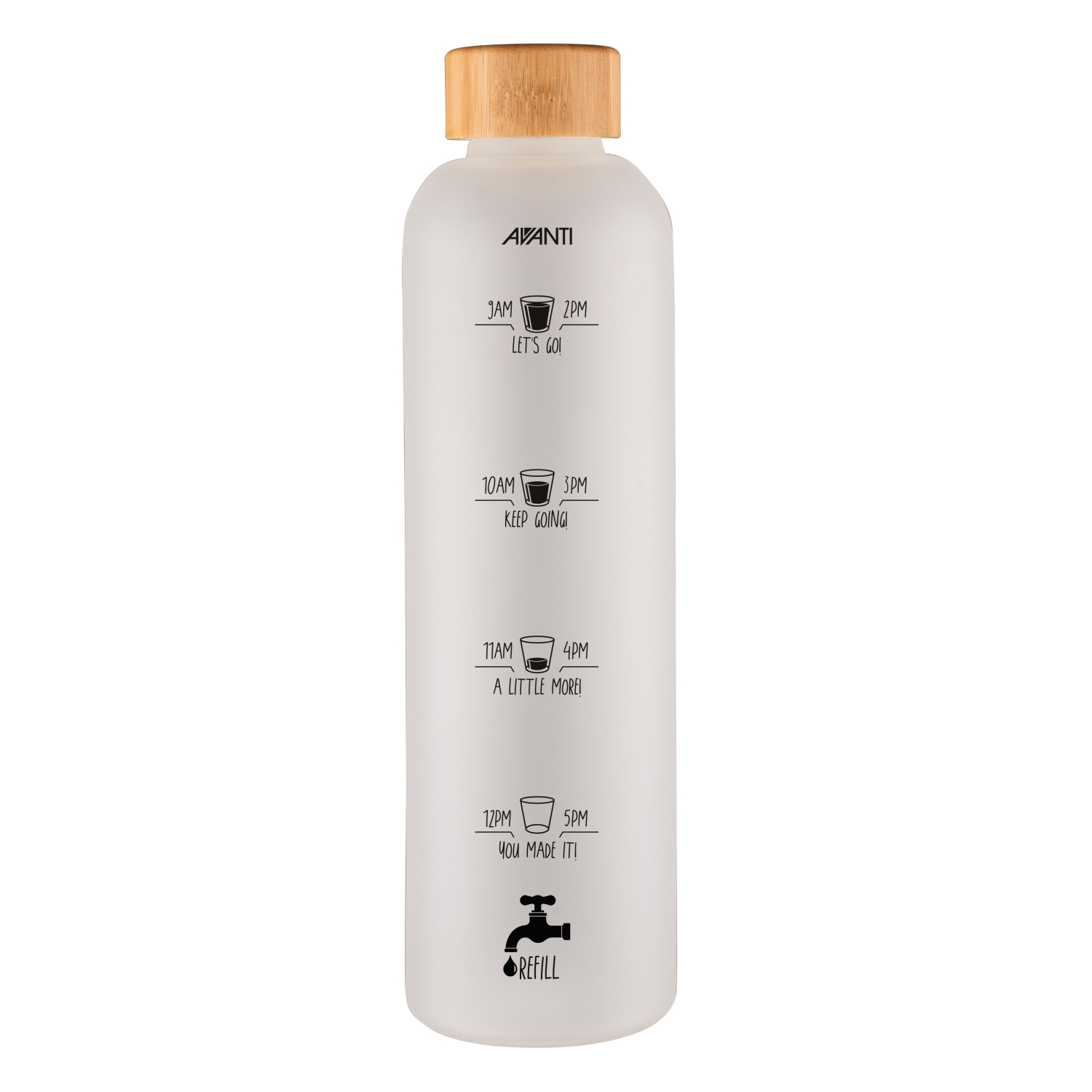 Avanti Drink More Velvet Glass Bottle 1L Frosted White-3