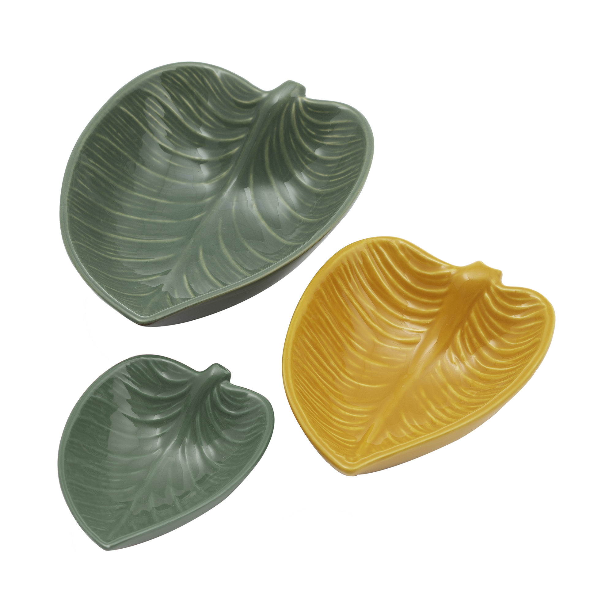 Mason Cash Forest Set Of 3 Leaf Dishes-1
