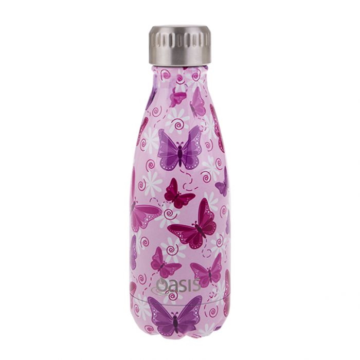 Oasis Stainless Steel Double Wall Insulated Drink Bottle 350ml - Butterflies-4