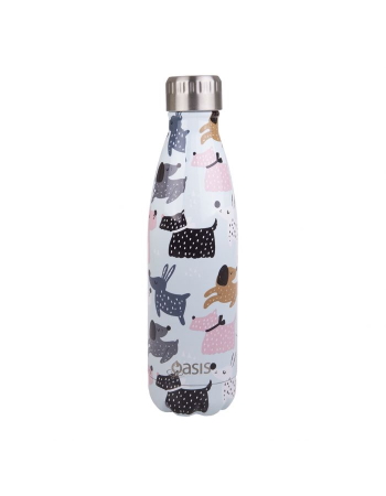 Oasis Stainless Steel Double Wall Insulated Drink Bottle 500ml - Dog Park
