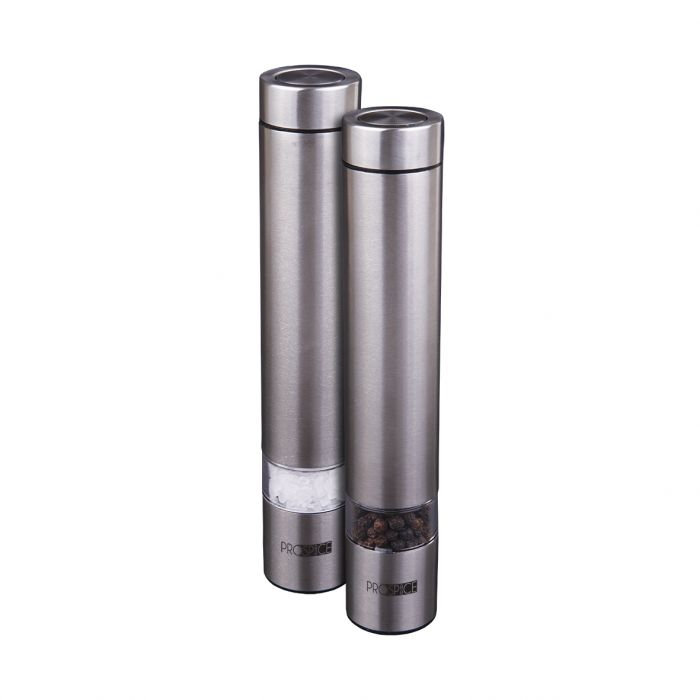 Pro Spice Electric Pilot Slimline 18cm Stainless Steel Salt & Pepper Mill Grinder Set-2