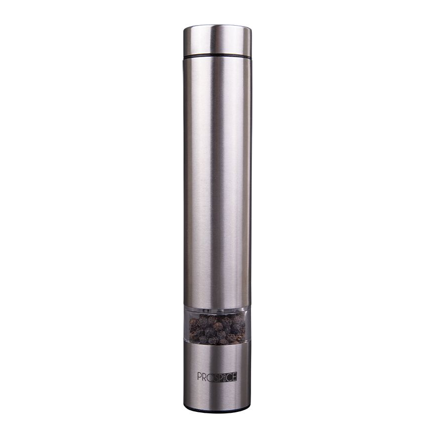 Pro Spice Electric Pilot Slimline 18cm Stainless Steel Salt & Pepper Mill Grinder Set-4