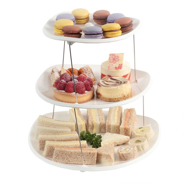 Fozzils Twistfold 3-tier Party Plate - White-2