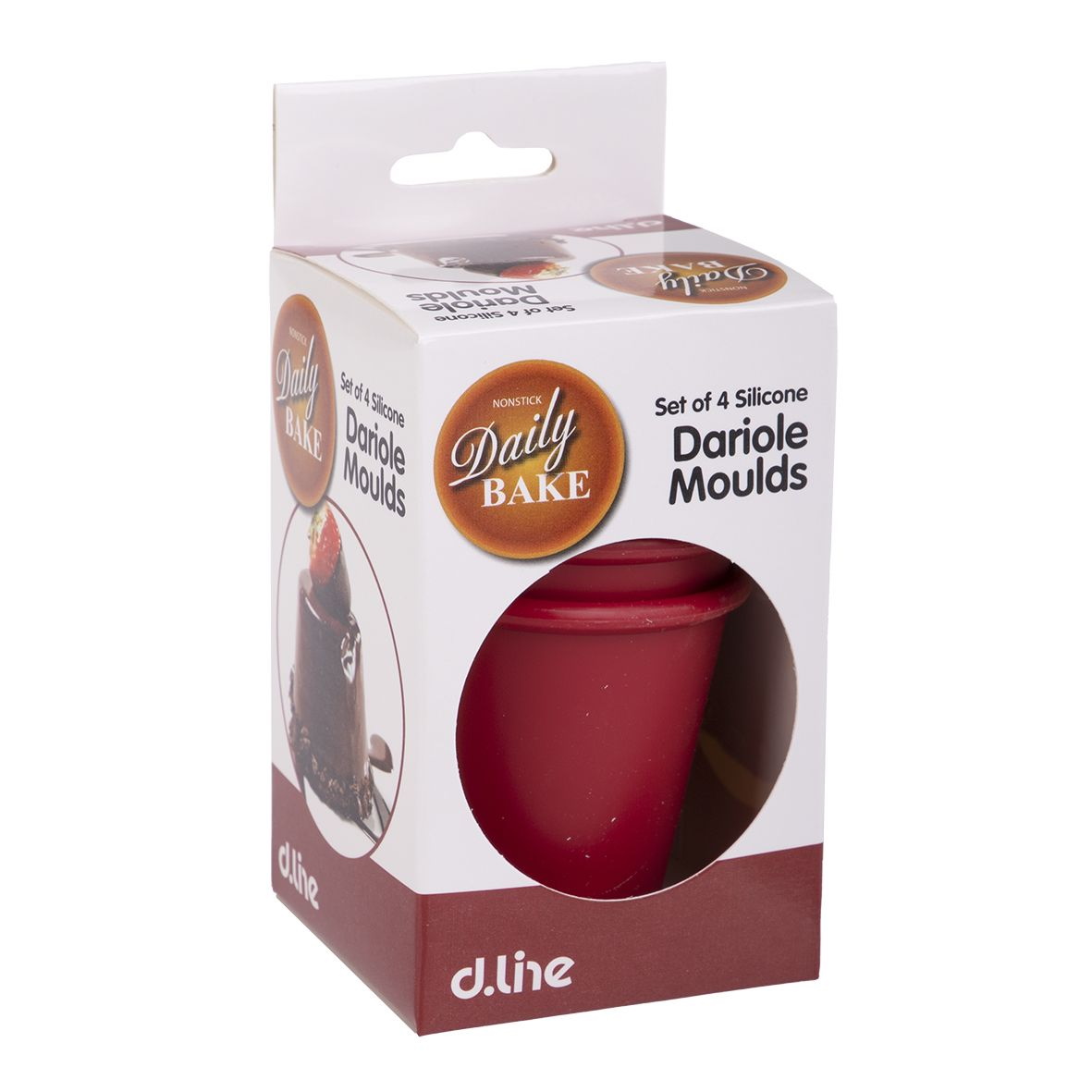 Daily Bake Silicone Dariole Moulds 120ml Set 4 - Red-3