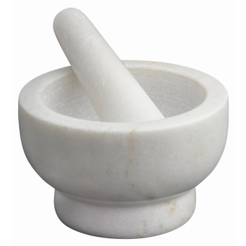 Avanti Marble Footed Mortar and Pestle - 13 CM White