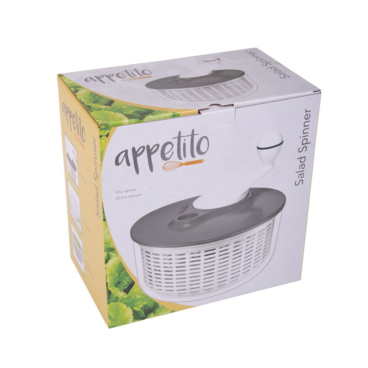Appetito Salad Spinner 5.5L - Charcoal-3
