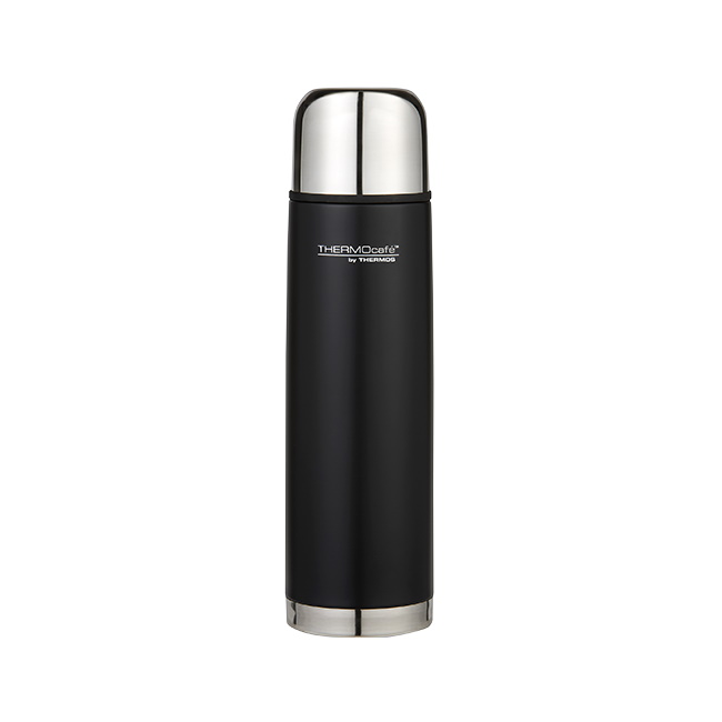 Thermos THERMOcafe Stainless Steel Slimline Flask Matte Black 1L-1