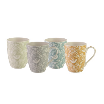 Bundanoon Coupe Mug - Lace- Set of 4