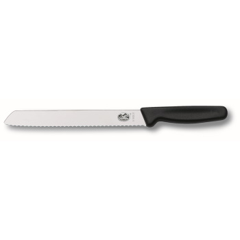 Victorinox Bread Knife 21cm, Wavy Edge Blade, Nylon - Black