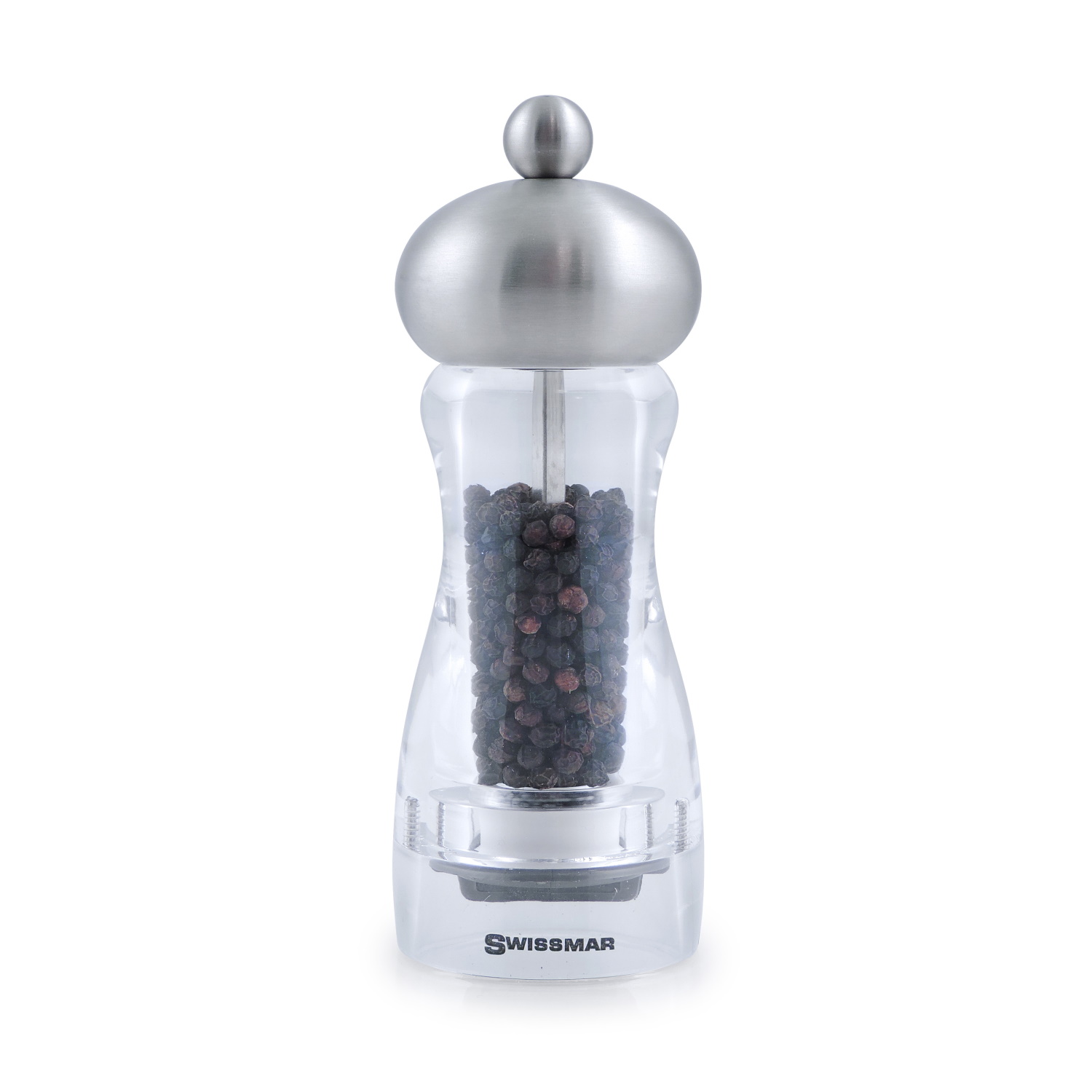 Swissmar Andrea Acrylic Stainless Steel Top Pepper Mill 15cm-3