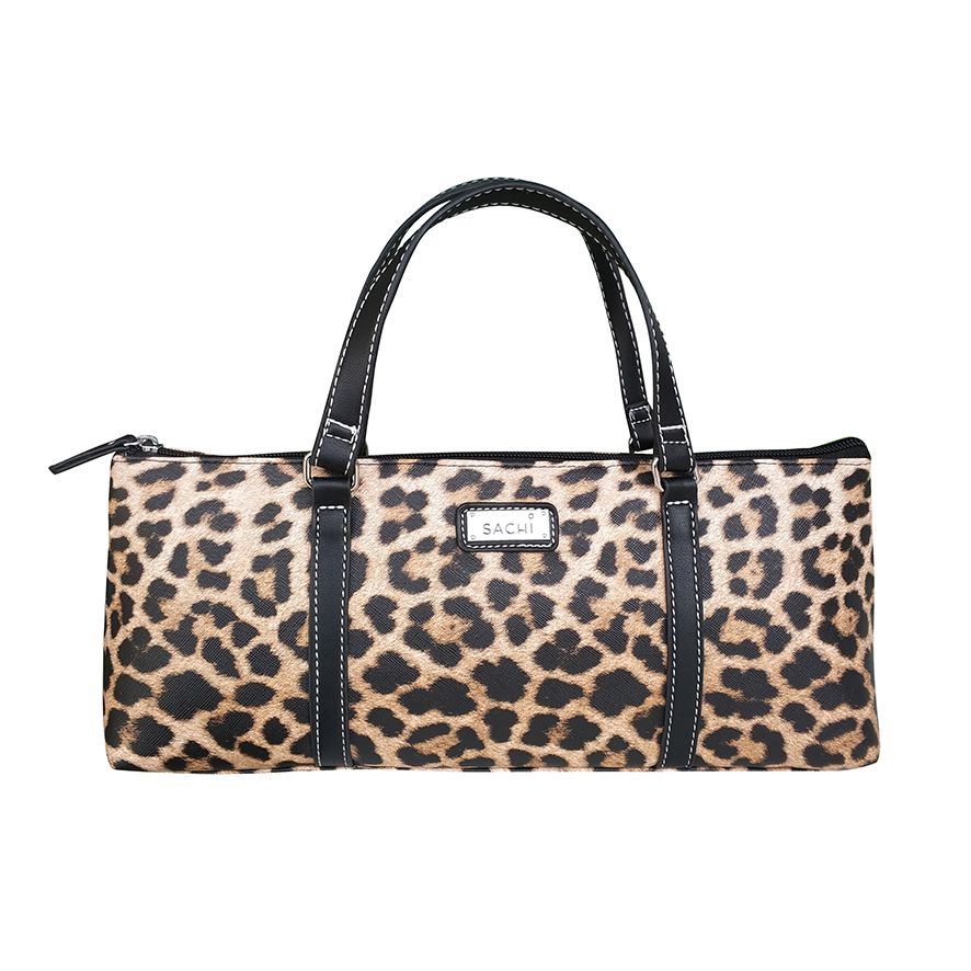 Sachi Insulated Wine Purse - Leopard Natural-2