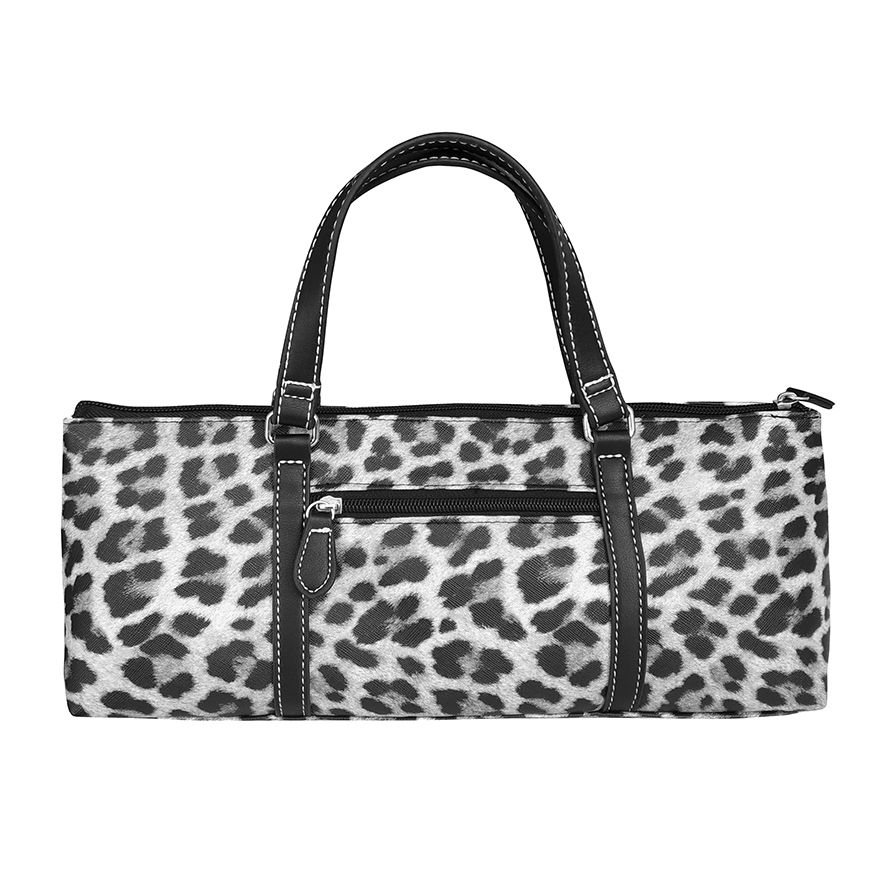 Sachi Insulated Wine Purse - Leopard Grey-3