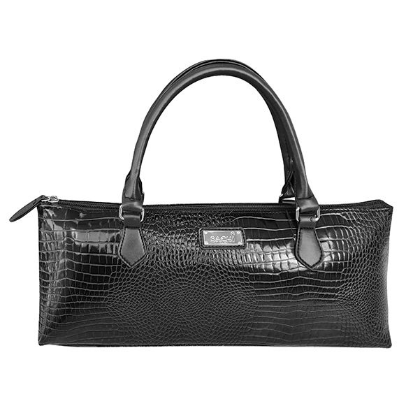 Sachi Insulated Wine Purse - Crocodile - Black-2
