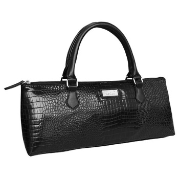 Sachi Insulated Wine Purse - Crocodile - Black