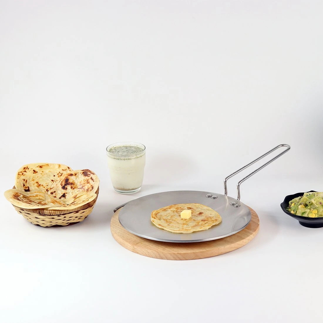 Wonderchef Ruby Stainless Steel Triply Concave Roti Tawa 26cm-4