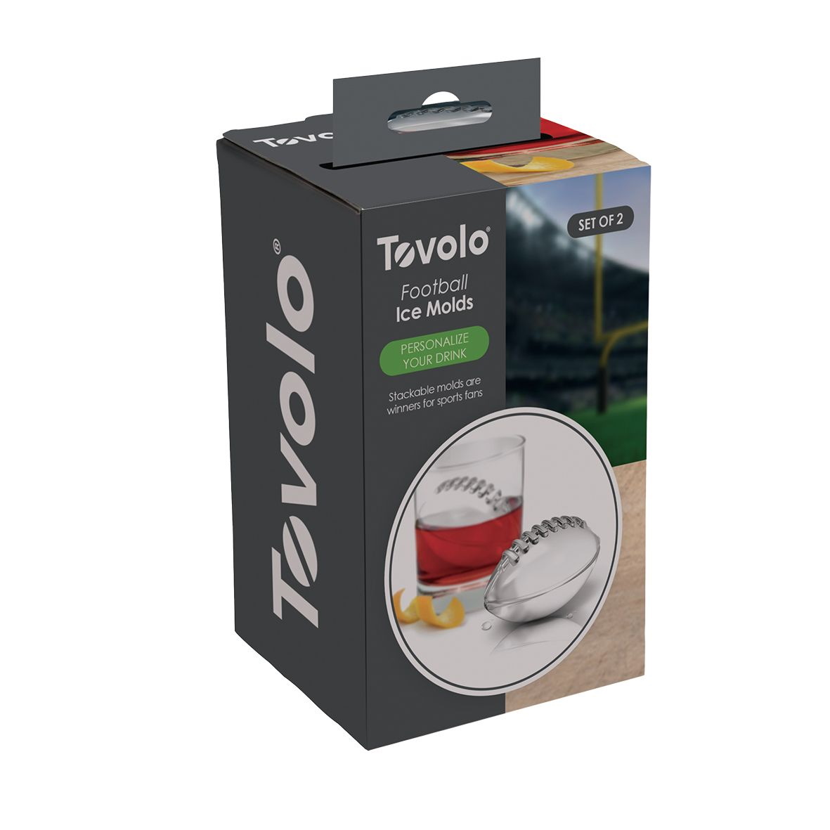 Tovolo Football Ice Mould Set 2 - Charcoal-3