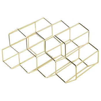 Bartender Hexagonal Wine Rack 9 Bottle - Gold