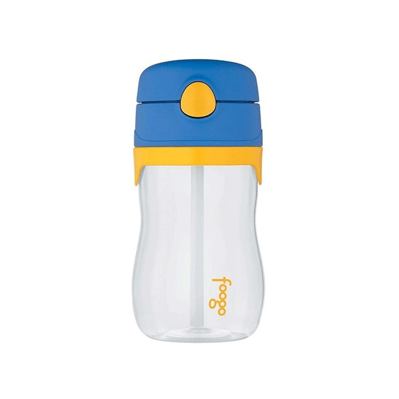 Thermos Foogo  BPA Free Tritan Plastic Drink Bottle with  Straw - Blue  320ml -1