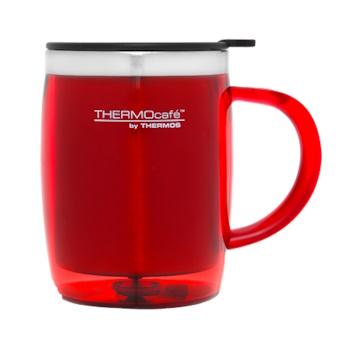 450ml THERMOcafé™ Stainless Steel Inner, Plastic Outer Desk Mug -  Red