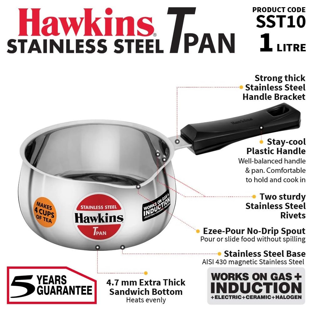 Hawkins Stainless Steel Saucepan 1L SST10-2