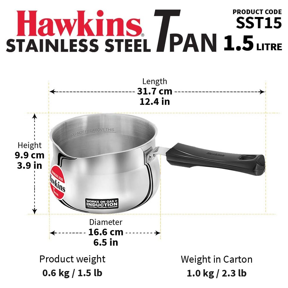 Hawkins Stainless Steel Saucepan 1.5L SST15-3