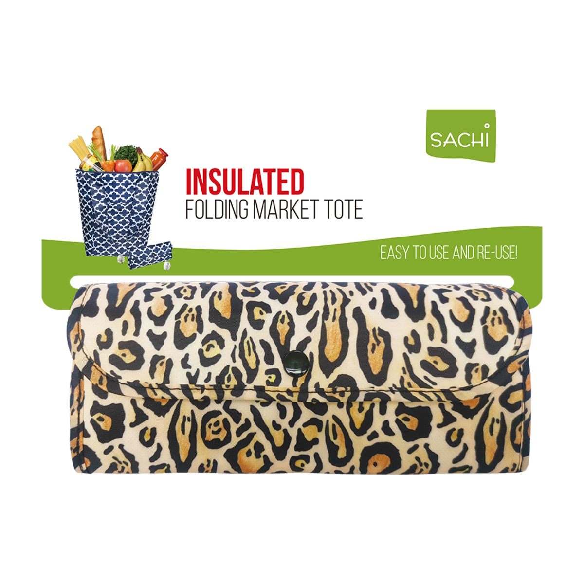 Sachi Insulated Market Tote Leopard Print