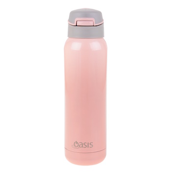 Oasis Stainless Steel Insulated Sports Bottle With Straw 500ml Soft Pink