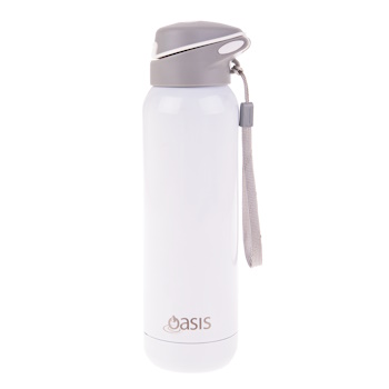 Oasis Stainless Steel Insulated Sports Bottle With Straw 500ml White