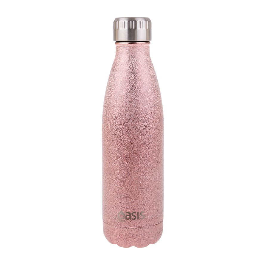 Oasis Shimmer Stainless Steel Double Wall Insulated Drink Bottle 500ml Blush-1