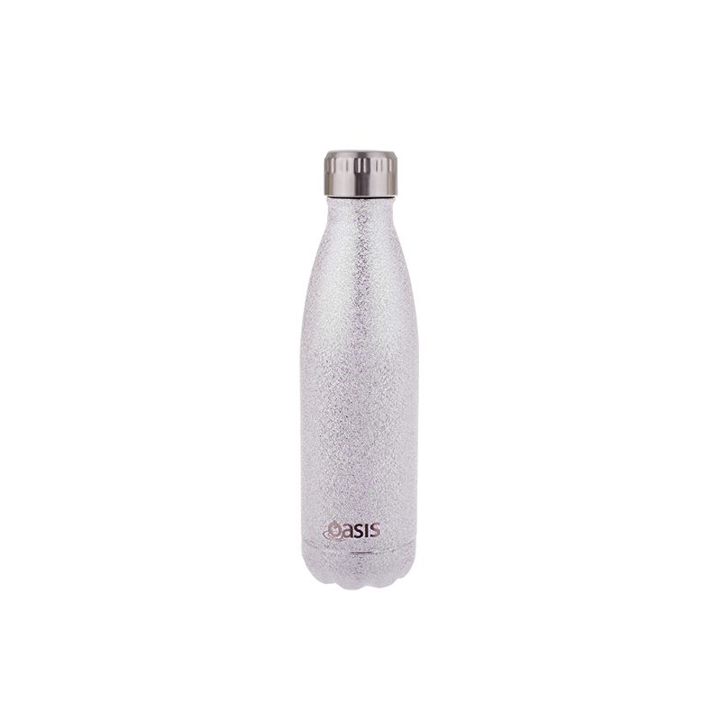 Oasis Shimmer Stainless Steel Double Wall Insulated Drink Bottle 500ml Silver-4