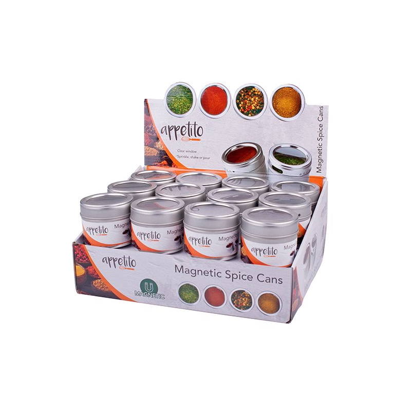 Appetito Magnetic Spice Cans With Window-3