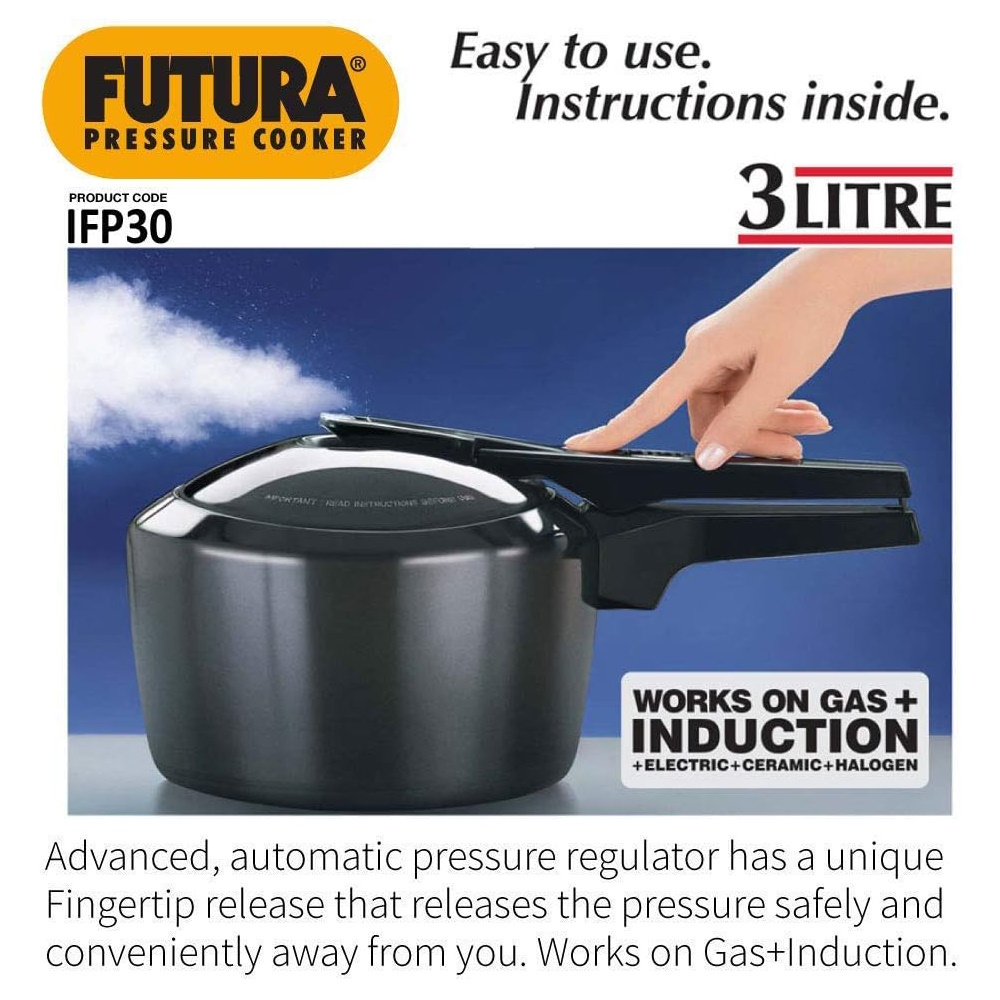 Hawkins FUTURA Hard Anodised Induction Pressure Cooker 3L - IFP30