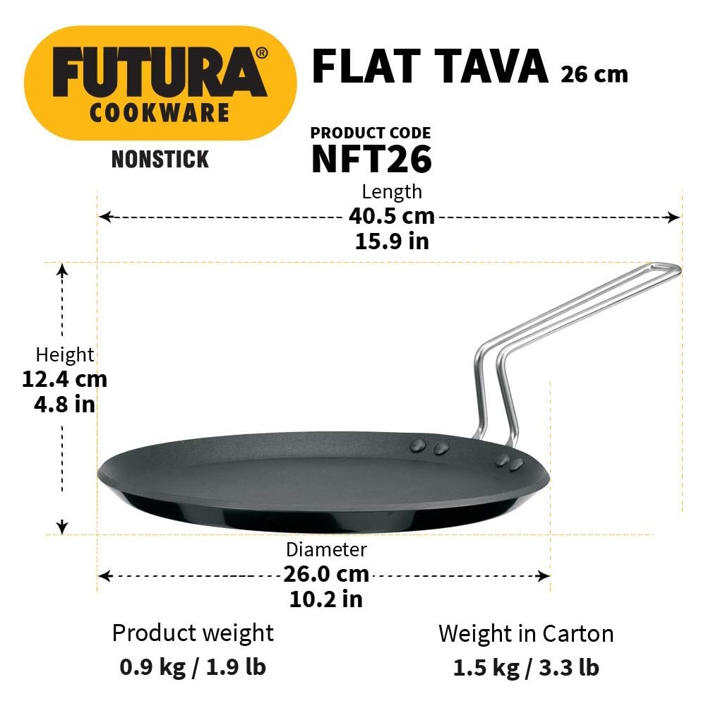 Hawkins Futura Nonstick Flat Tava 26cm (NFT26)