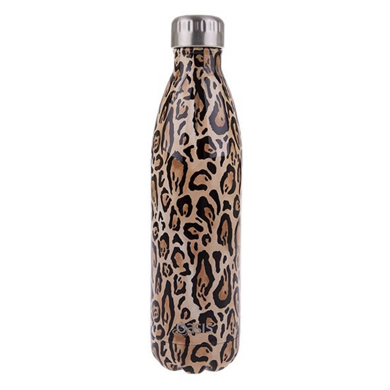 Oasis Stainless Steel Double Wall insulated Drink Bottle 750ml - Leopard Print-1