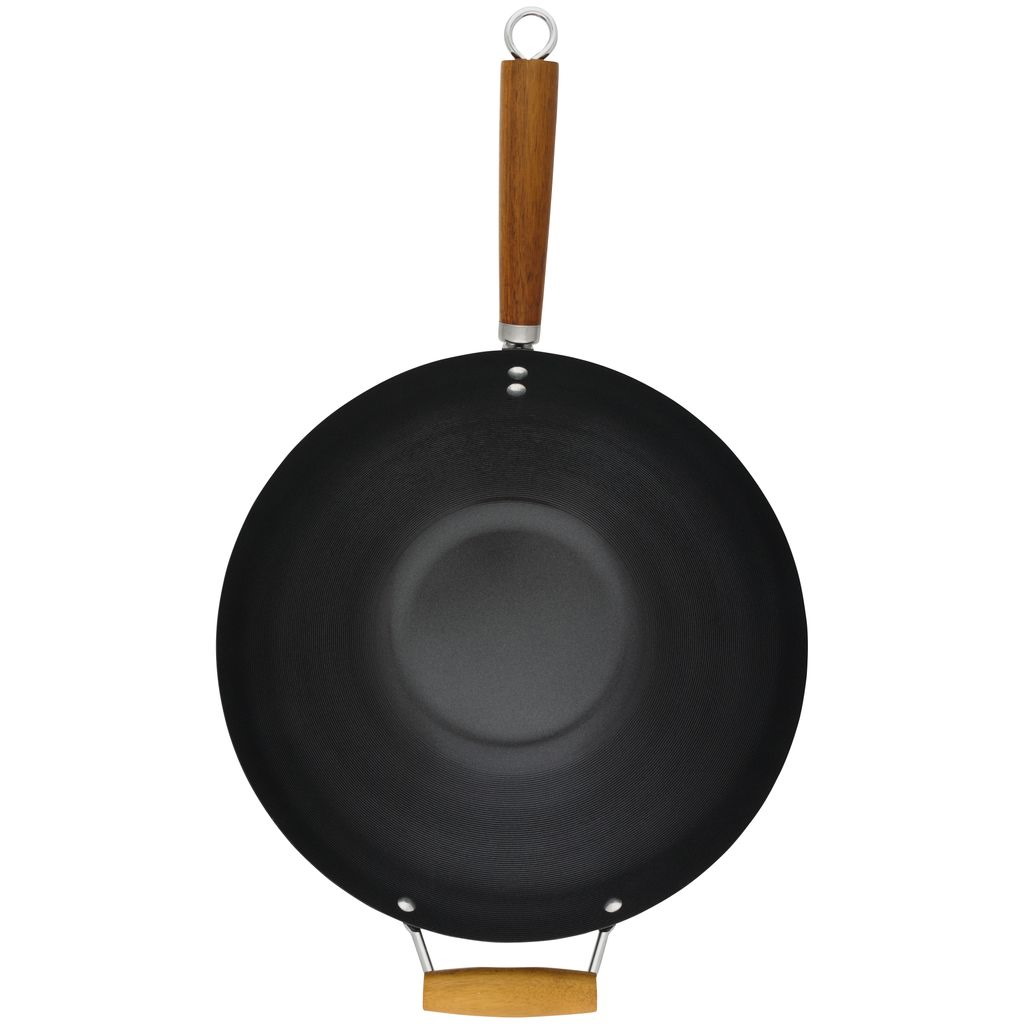 Cuisena  Non-Stick Stir Fry Wok Acacia Handle 35cm -2