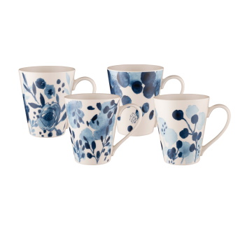 Bundanoon Conical Mug Set 4 Saph Bloom 