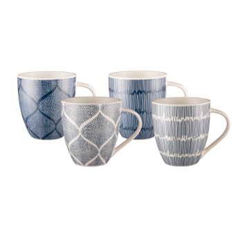 Bundanoon Mega Mug Set 4 Indigo Sketch