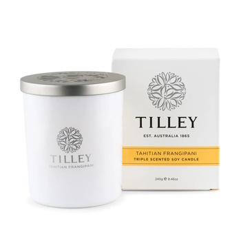 Tilley Classic White Soy Wax Candle 240g Tahitian Frangipani