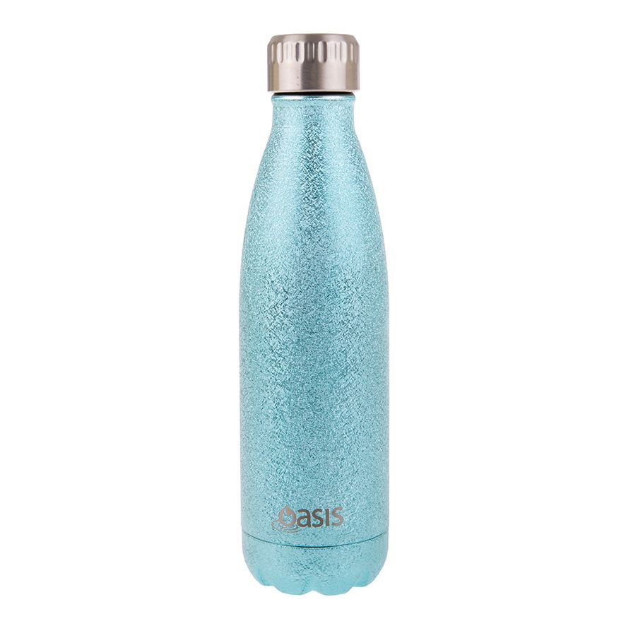 Oasis Shimmer Stainless Steel Double Wall Insulated Drink Bottle 500ml Arctic Blue-4