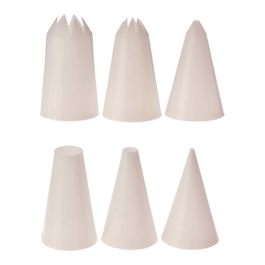 Asst. Plastic Piping Nozzles Set 6 (White)