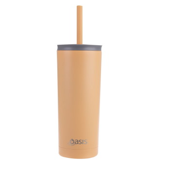 Oasis Super Sipper Insulated Tumbler W Silicone Head Straw 600ml - Rockmelon