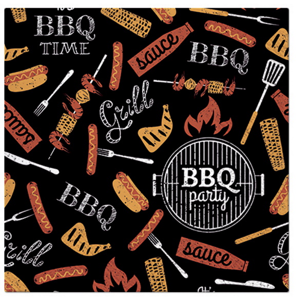 Paw Lunch Napkins 33cm BBQ PARTY-2