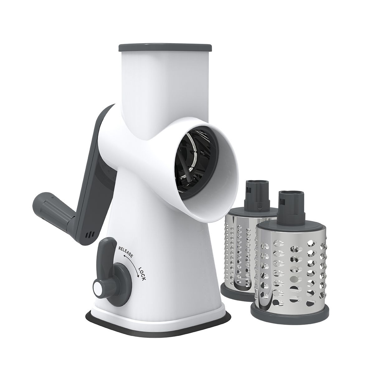 Appetito 3 Blade Drum Grater W/Lockable Suction Base-2