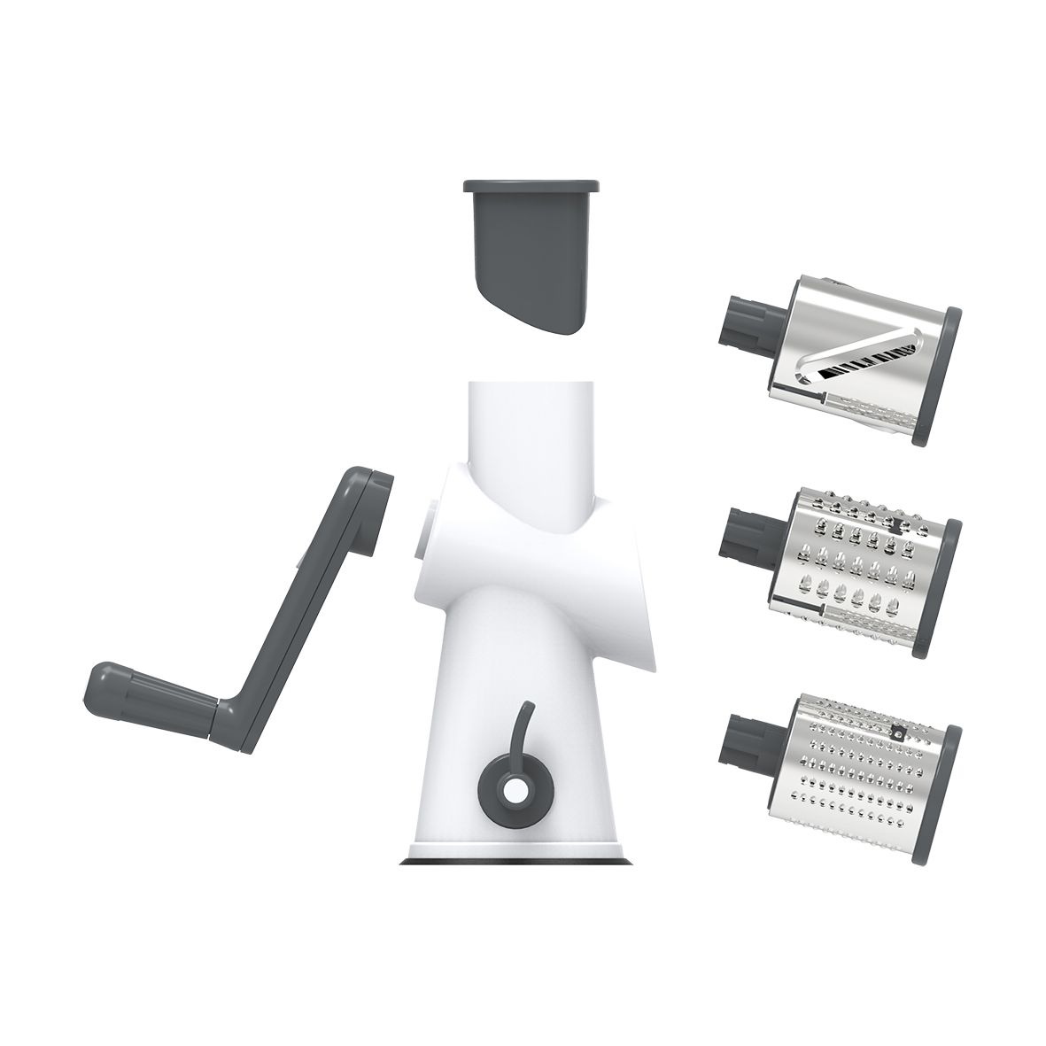 Appetito 3 Blade Drum Grater W/Lockable Suction Base-3